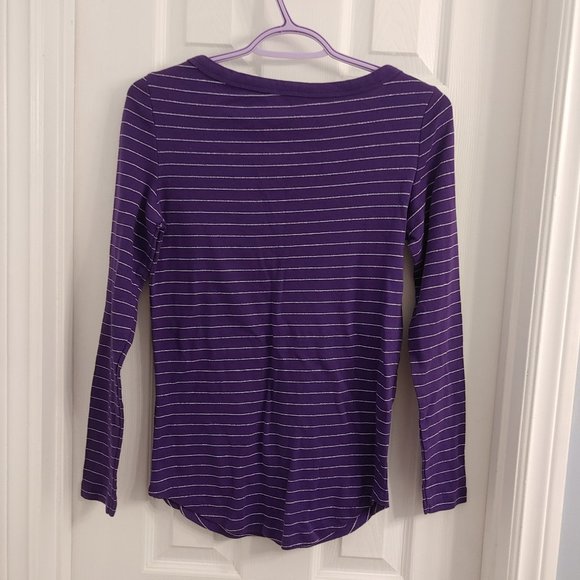 Silver Stripes Violet Top - Picture 2 of 4